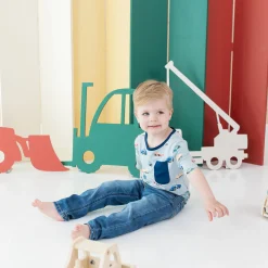 Kyte Baby Toddler Crew Neck Tee in Construction Clearance