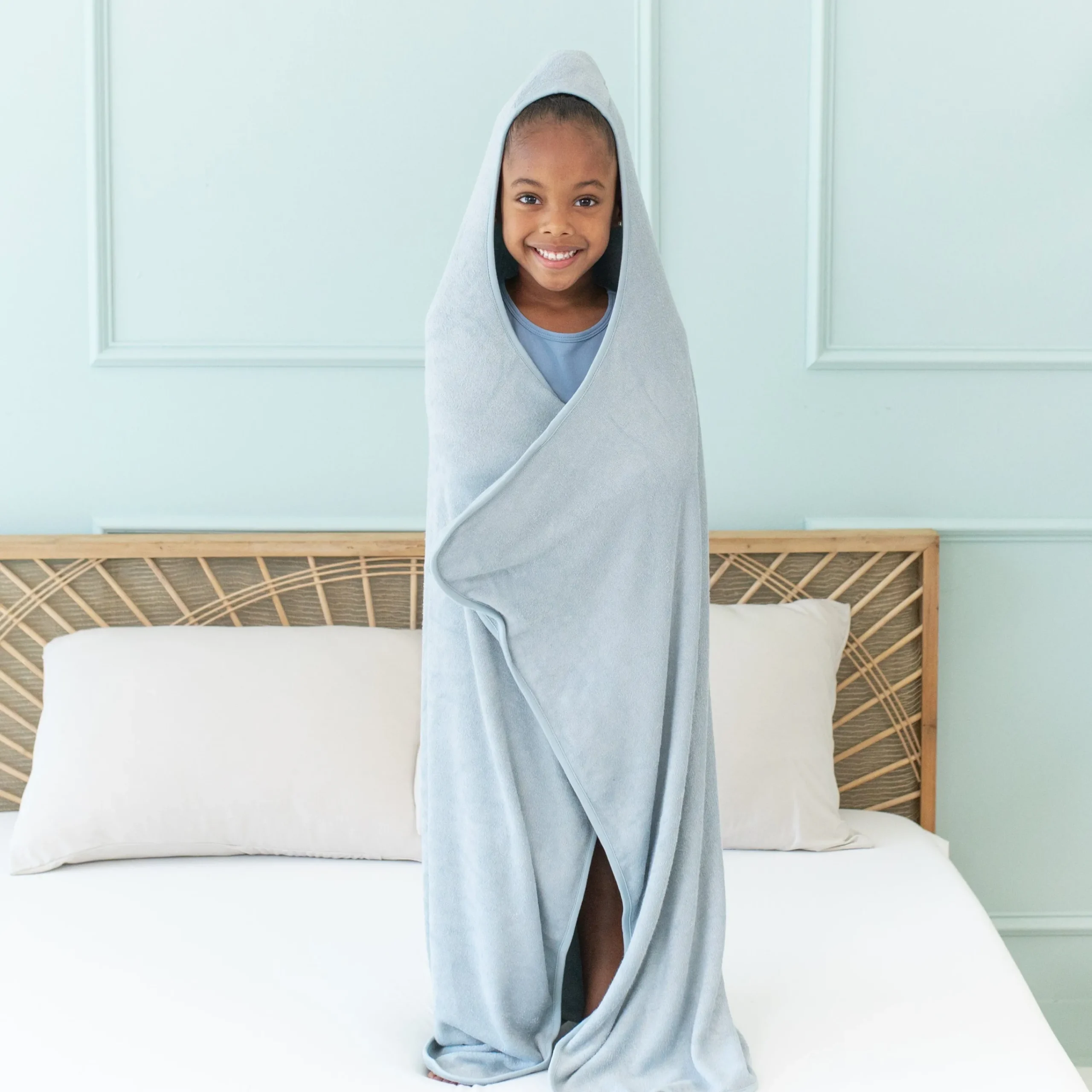 Kyte Baby Toddler Hooded Bath Towel in Fog Sale