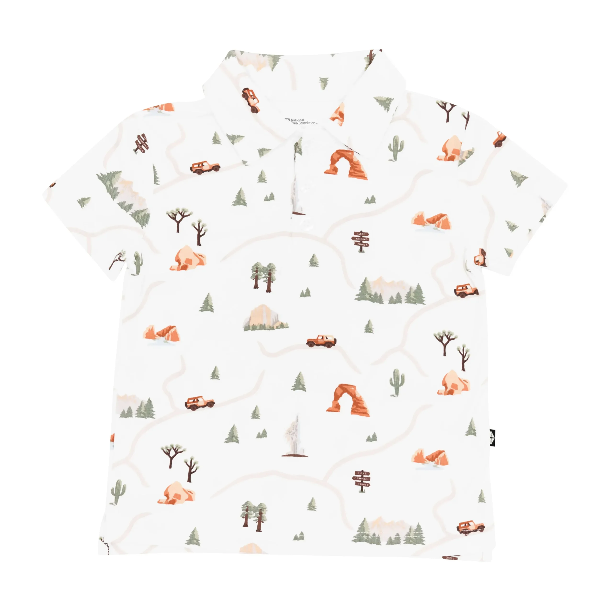 Kyte Baby Toddler Short Sleeve Polo in Road Trip Clearance
