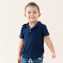 Kyte Baby Toddler Short Sleeve Polo in Navy New