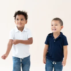 Kyte Baby Toddler Short Sleeve Polo in Navy New