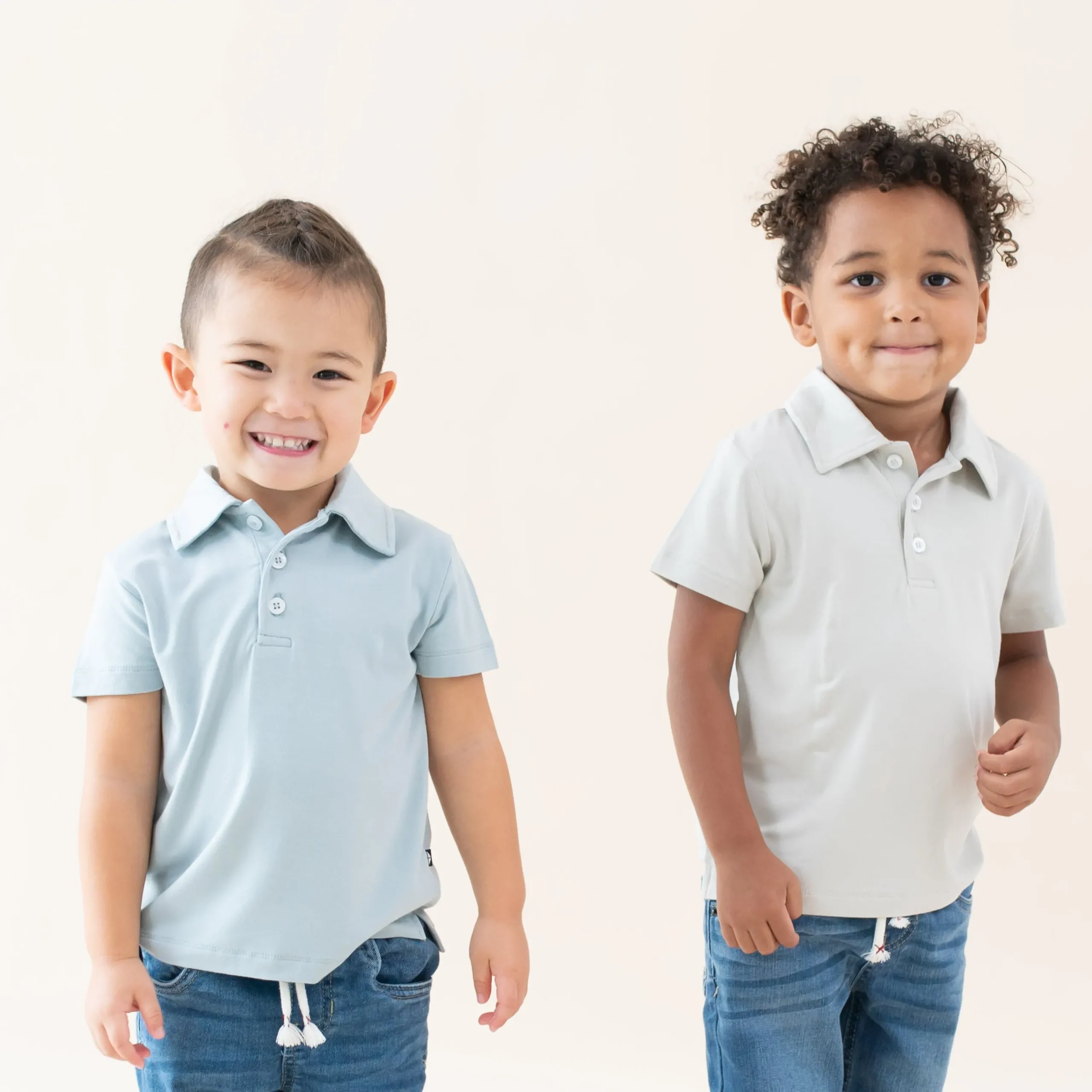 Kyte Baby Toddler Short Sleeve Polo in Fog Online