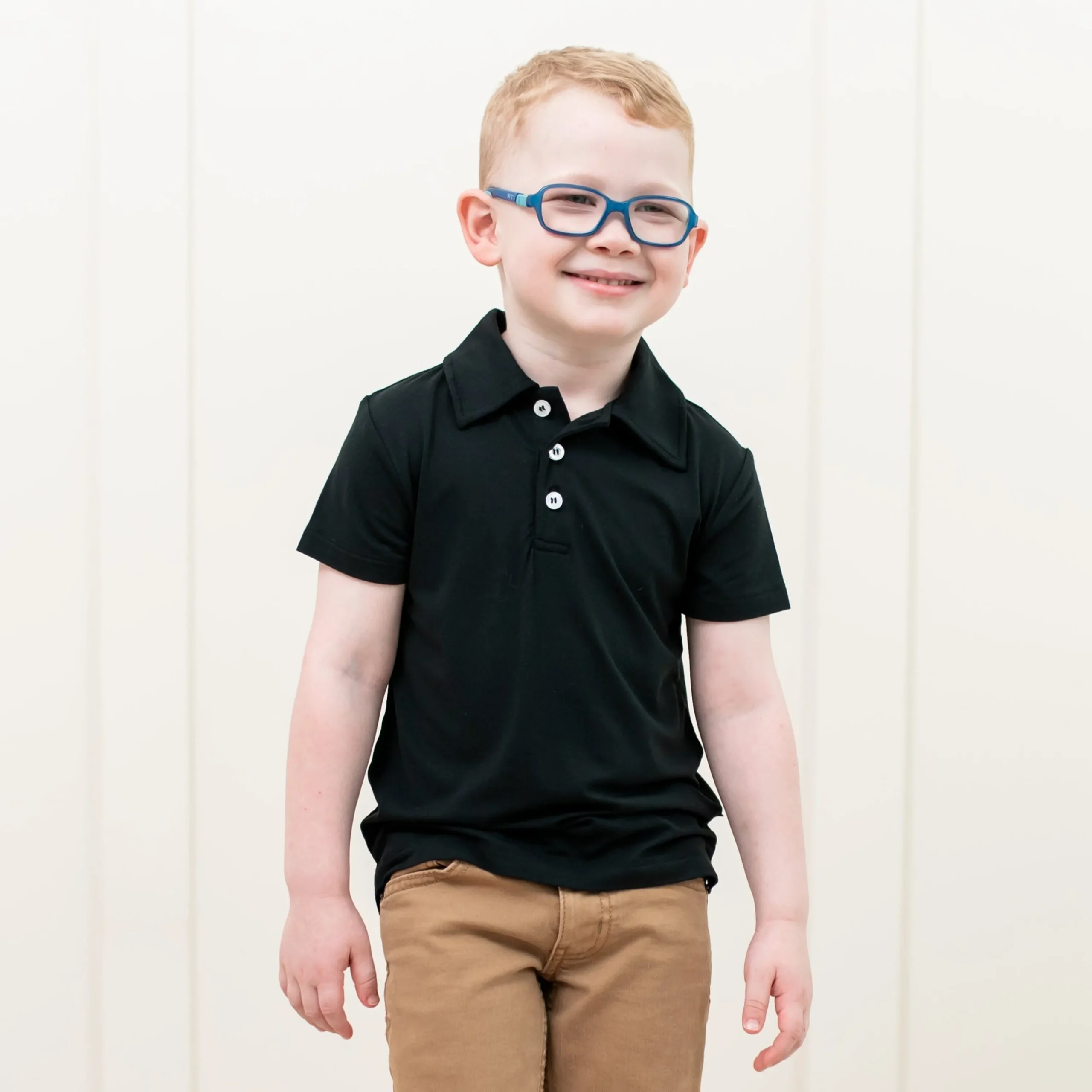 Kyte Baby Toddler Short Sleeve Polo in Midnight Clearance