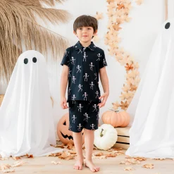 Kyte Baby Toddler Short Sleeve Polo in Skeleton New