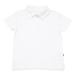 Kyte Baby Toddler Short Sleeve Polo in Snow Outlet