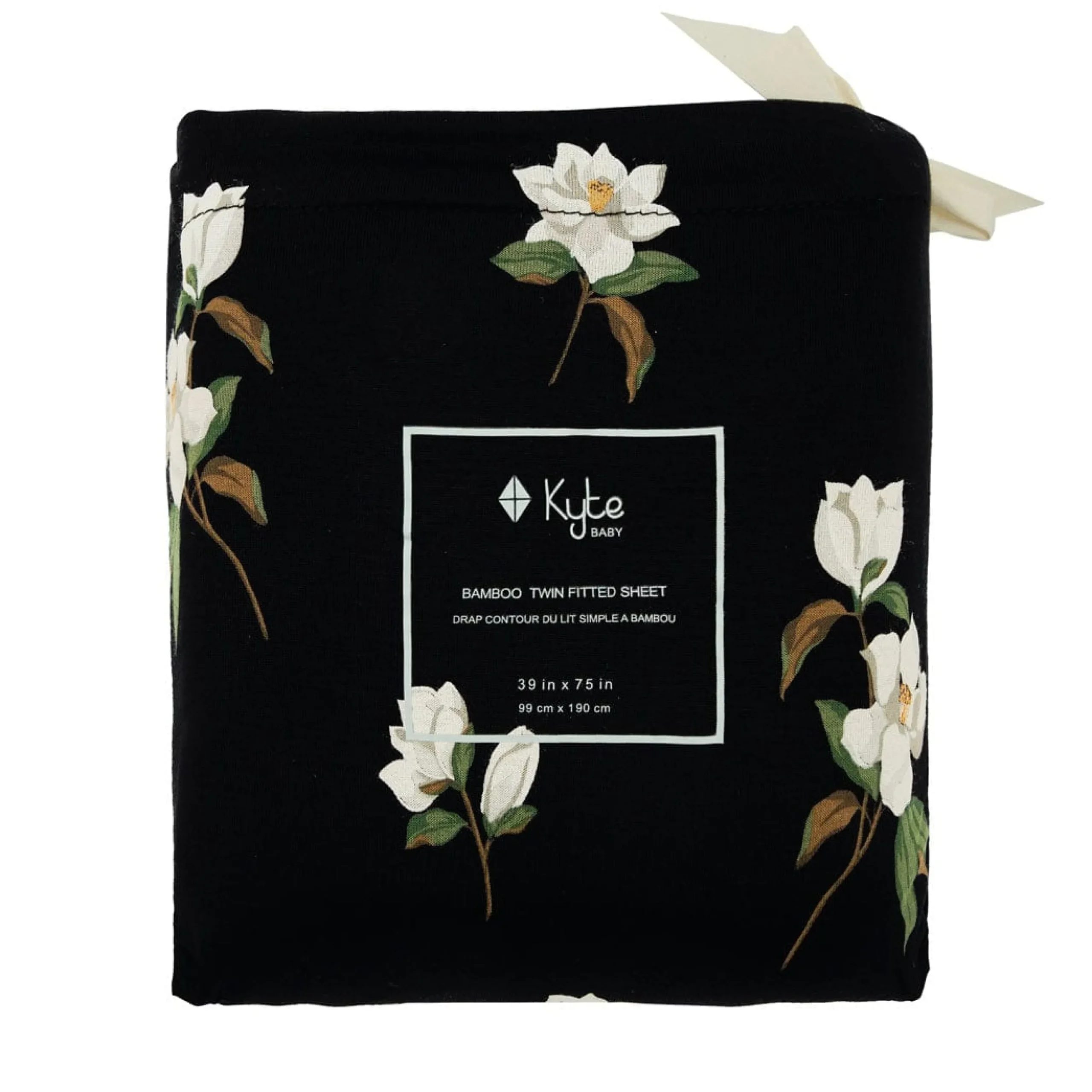 Kyte Baby Twin Sheet in Big Midnight Magnolia