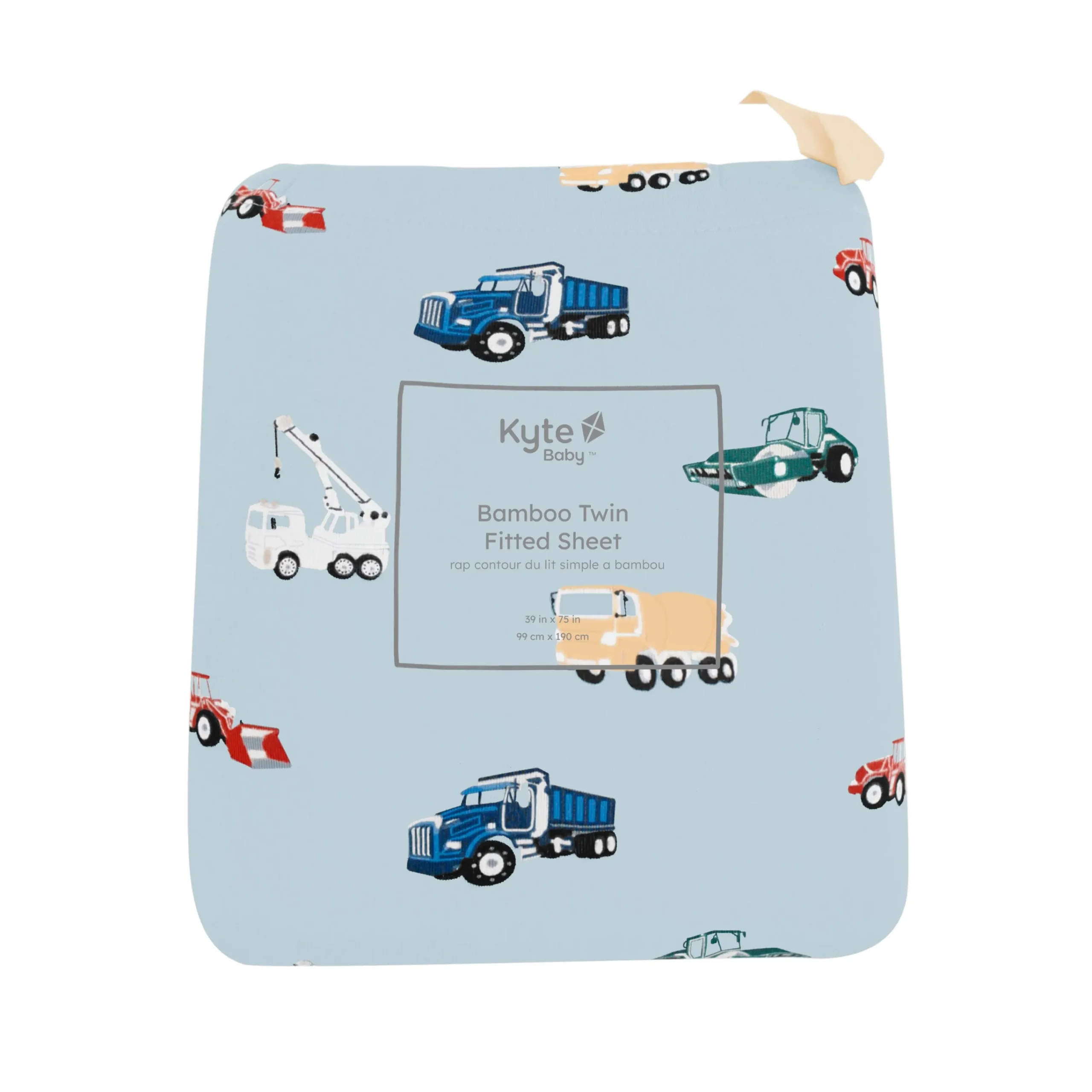 Kyte Baby Twin Sheet in Construction Hot