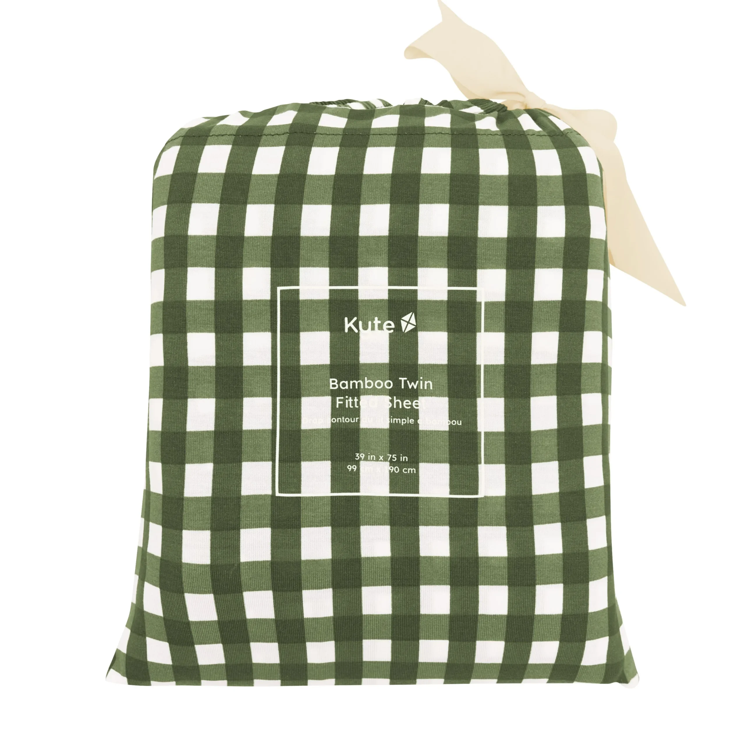 Kyte Baby Twin Sheet in Gingham Fir New
