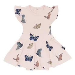 Kyte Baby Twirl Bodysuit Dress in Blush Butterfly Best