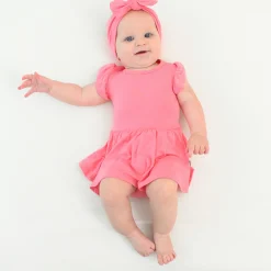 Kyte Baby Twirl Bodysuit Dress in Guava Clearance
