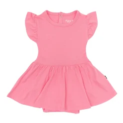 Kyte Baby Twirl Bodysuit Dress in Guava Clearance
