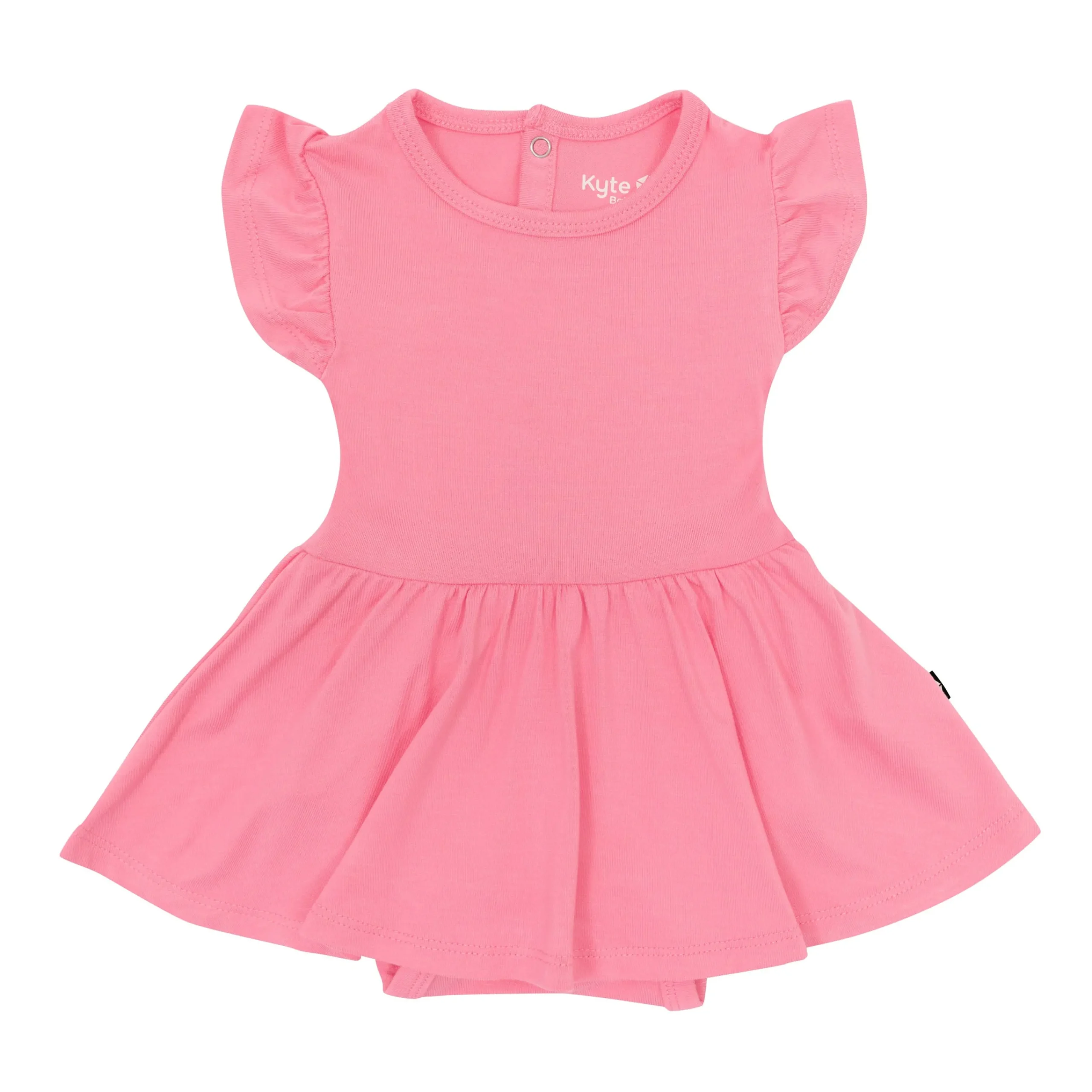 Kyte Baby Twirl Bodysuit Dress in Guava Clearance