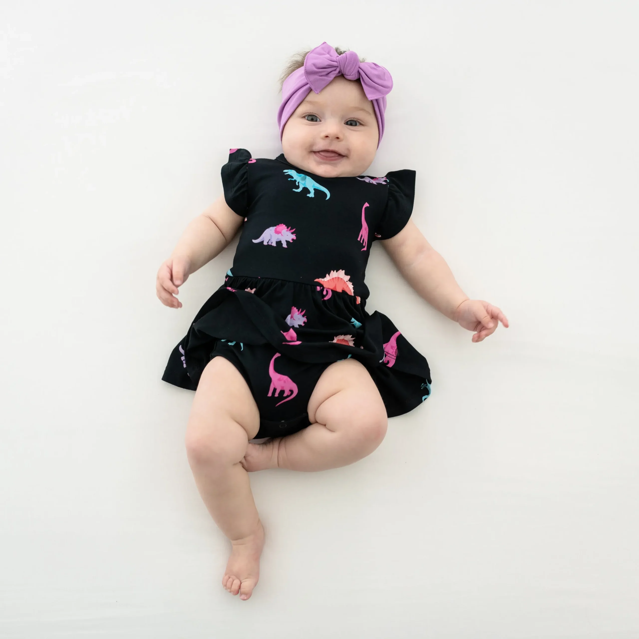 Kyte Baby Twirl Bodysuit Dress in Midnight Roar Best