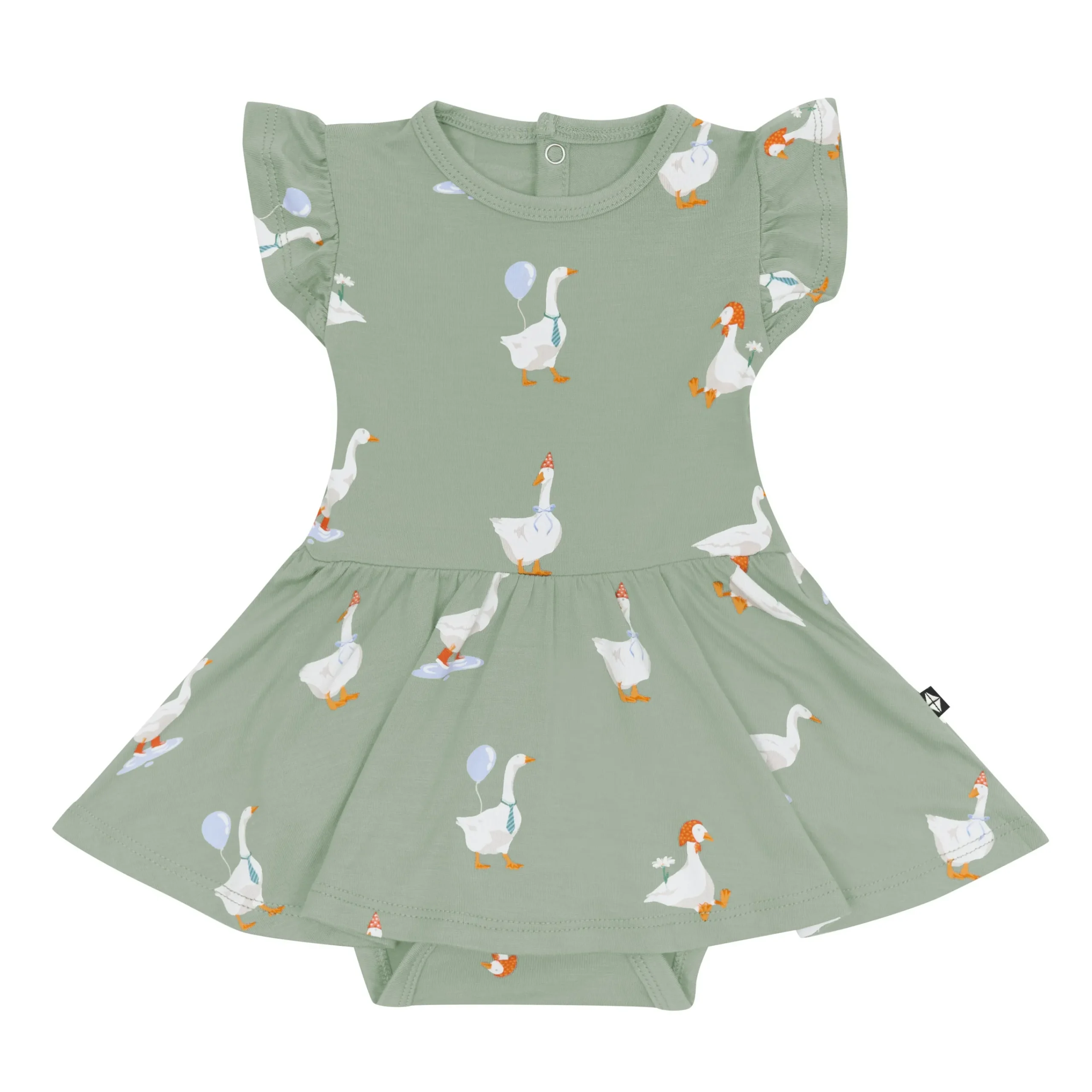 Kyte Baby Twirl Bodysuit Dress in Silly Goose Clearance