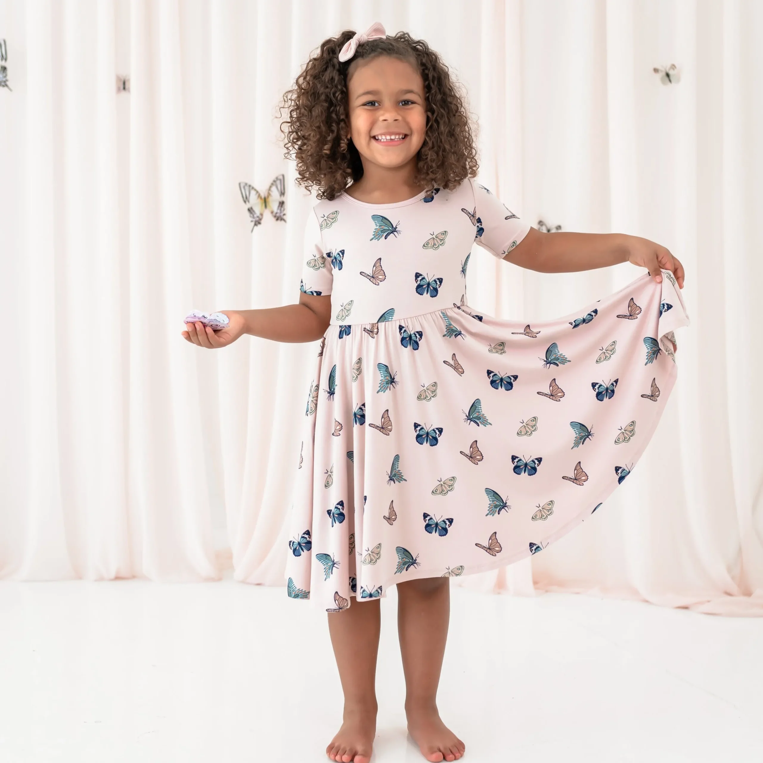 Kyte Baby Twirl Dress in Blush Butterfly Online