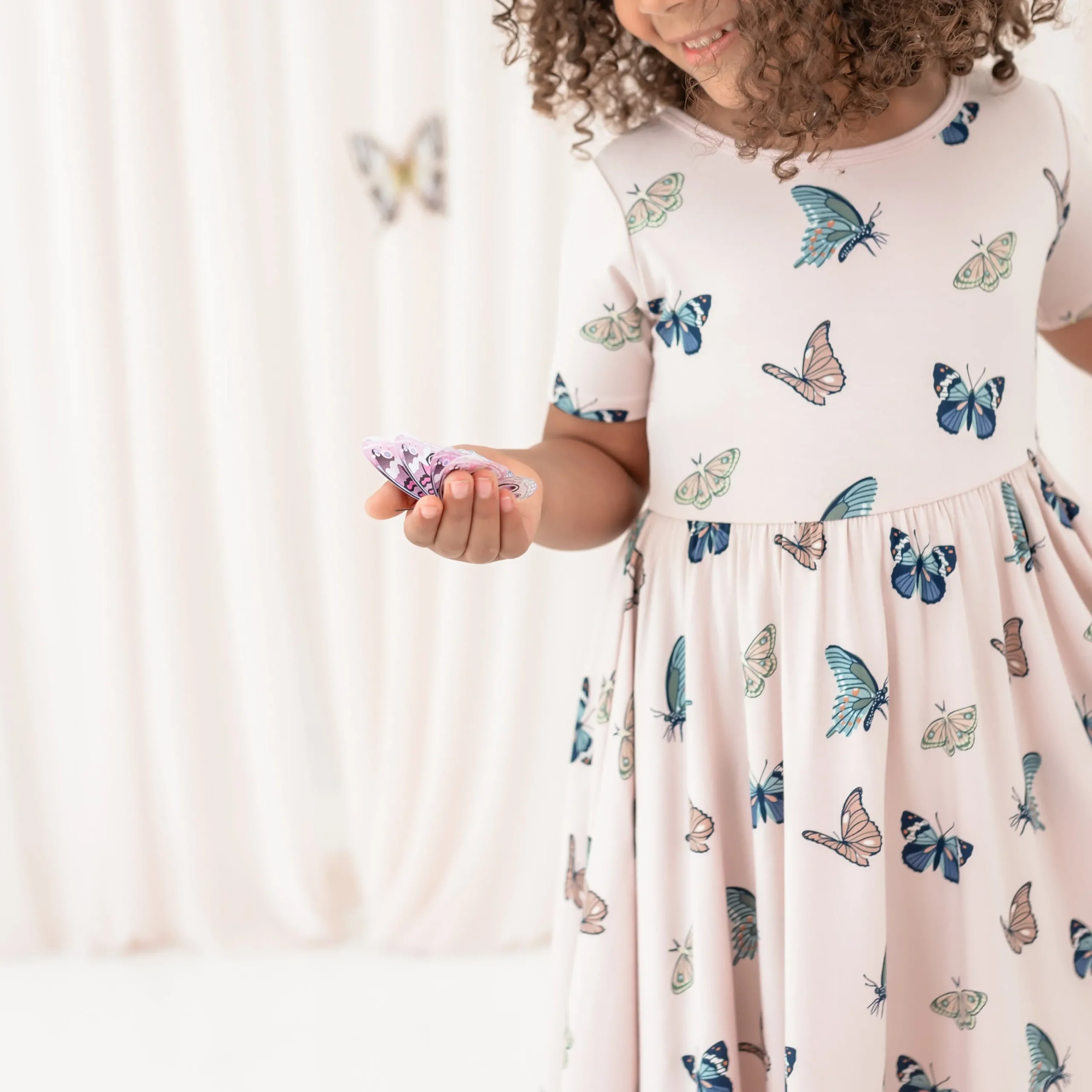 Kyte Baby Twirl Dress in Blush Butterfly Online