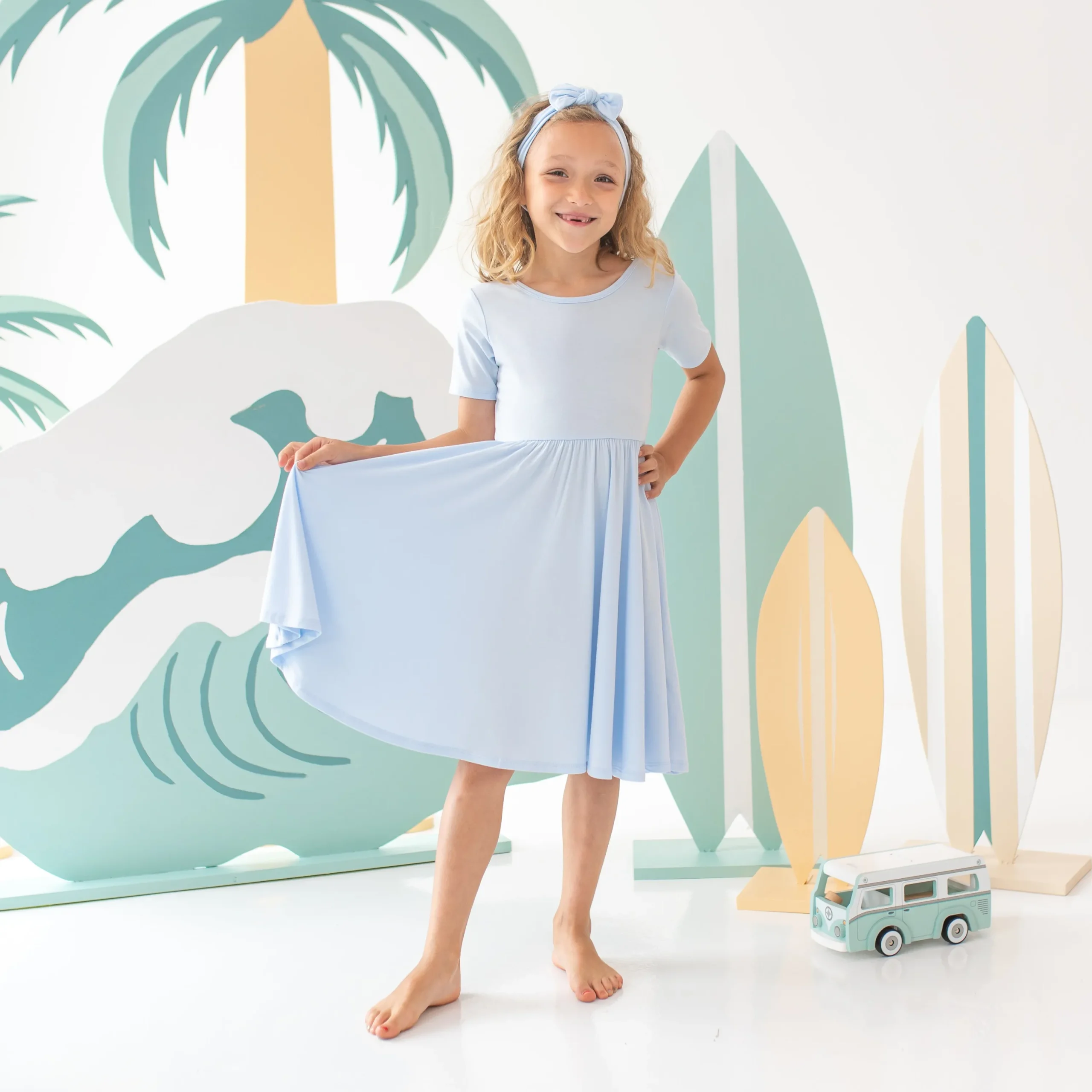 Kyte Baby Twirl Dress in Mist Hot