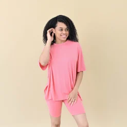 Kyte Baby Women’s Biker Short Set in Guava Hot