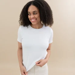Kyte Baby Women's Crew Neck Tee in Snow Hot