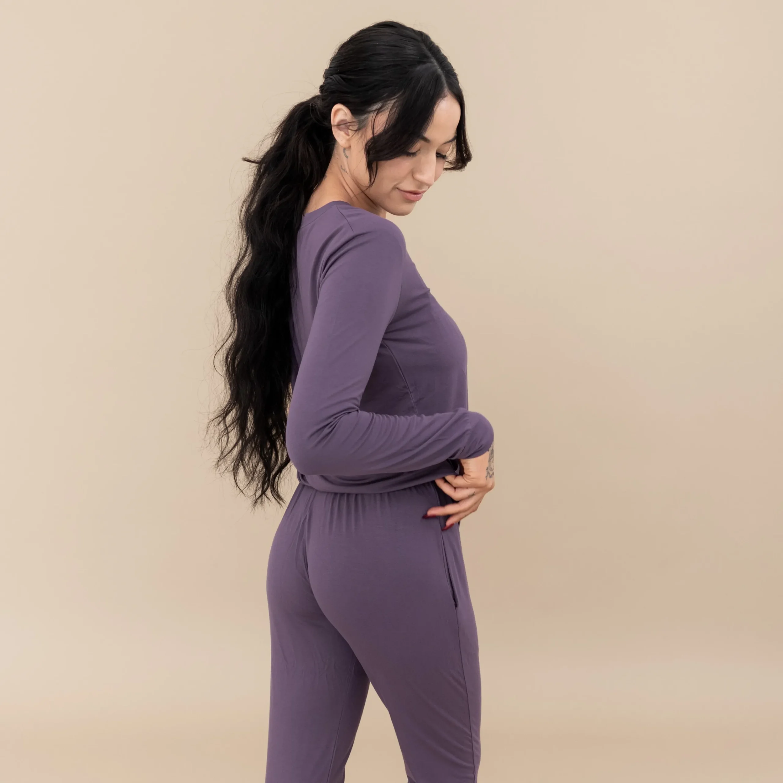 Kyte Baby Women's Jogger Pajama Set in Currant Outlet