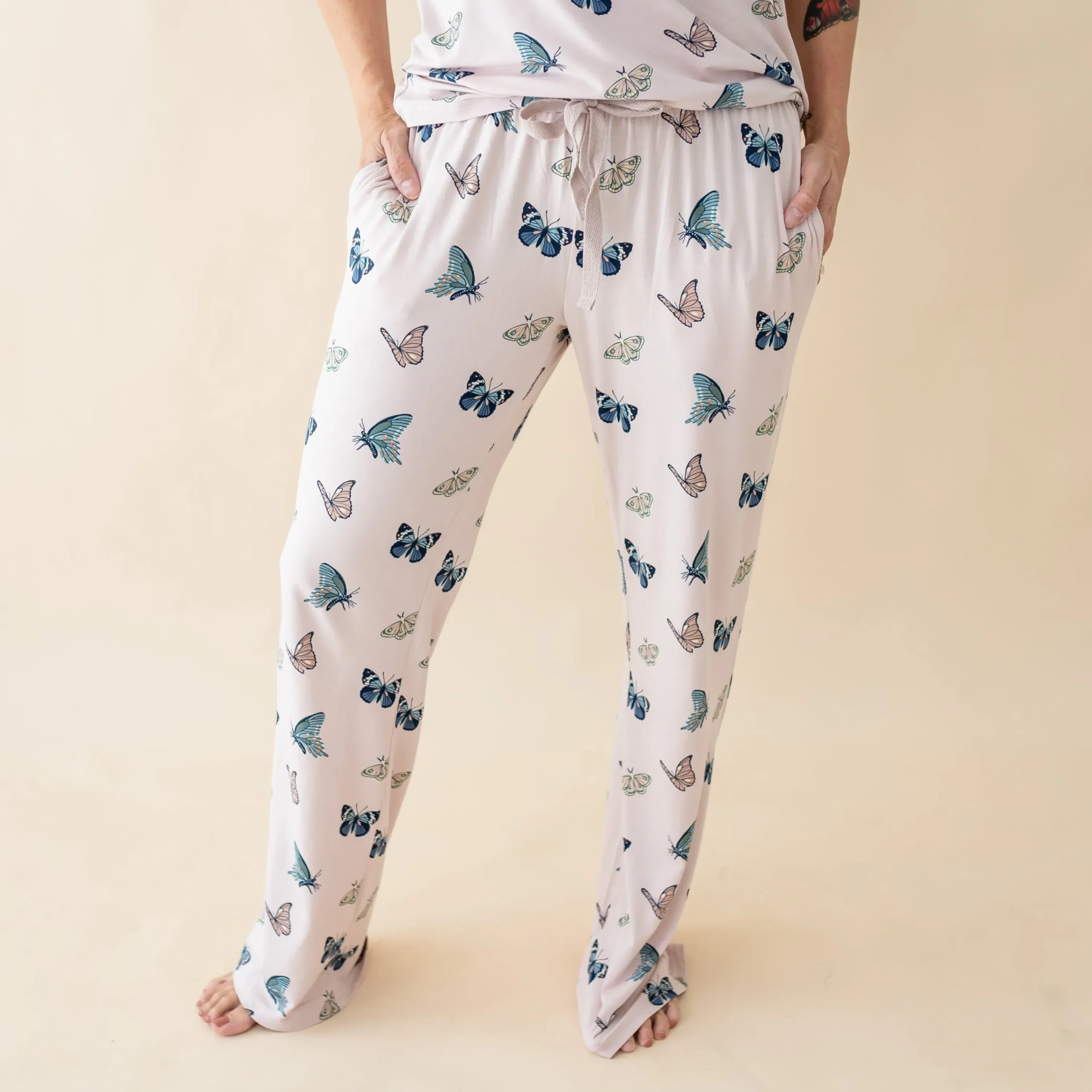 Kyte Baby Women's Lounge Pants in Blush Butterfly Online