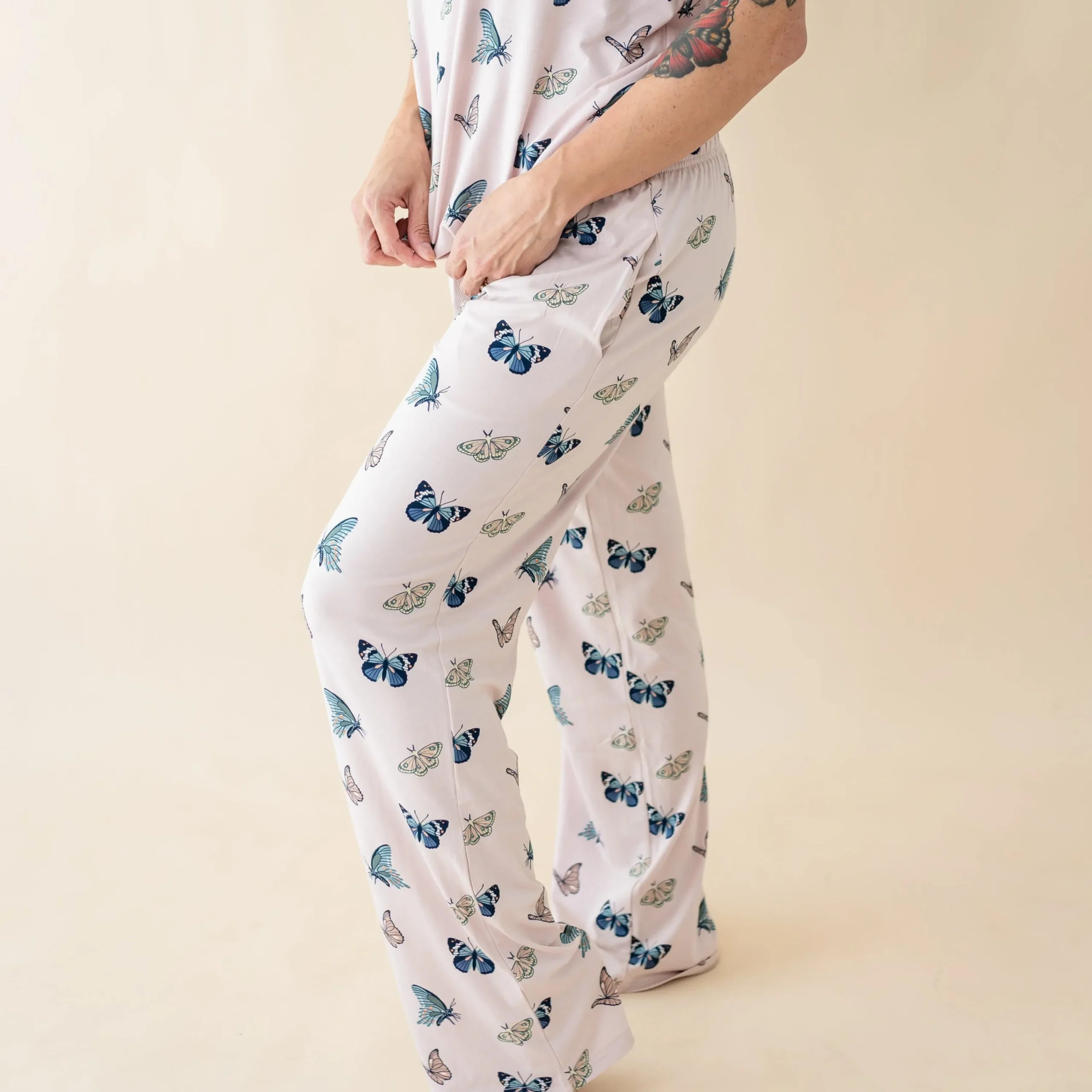 Kyte Baby Women's Lounge Pants in Blush Butterfly Online