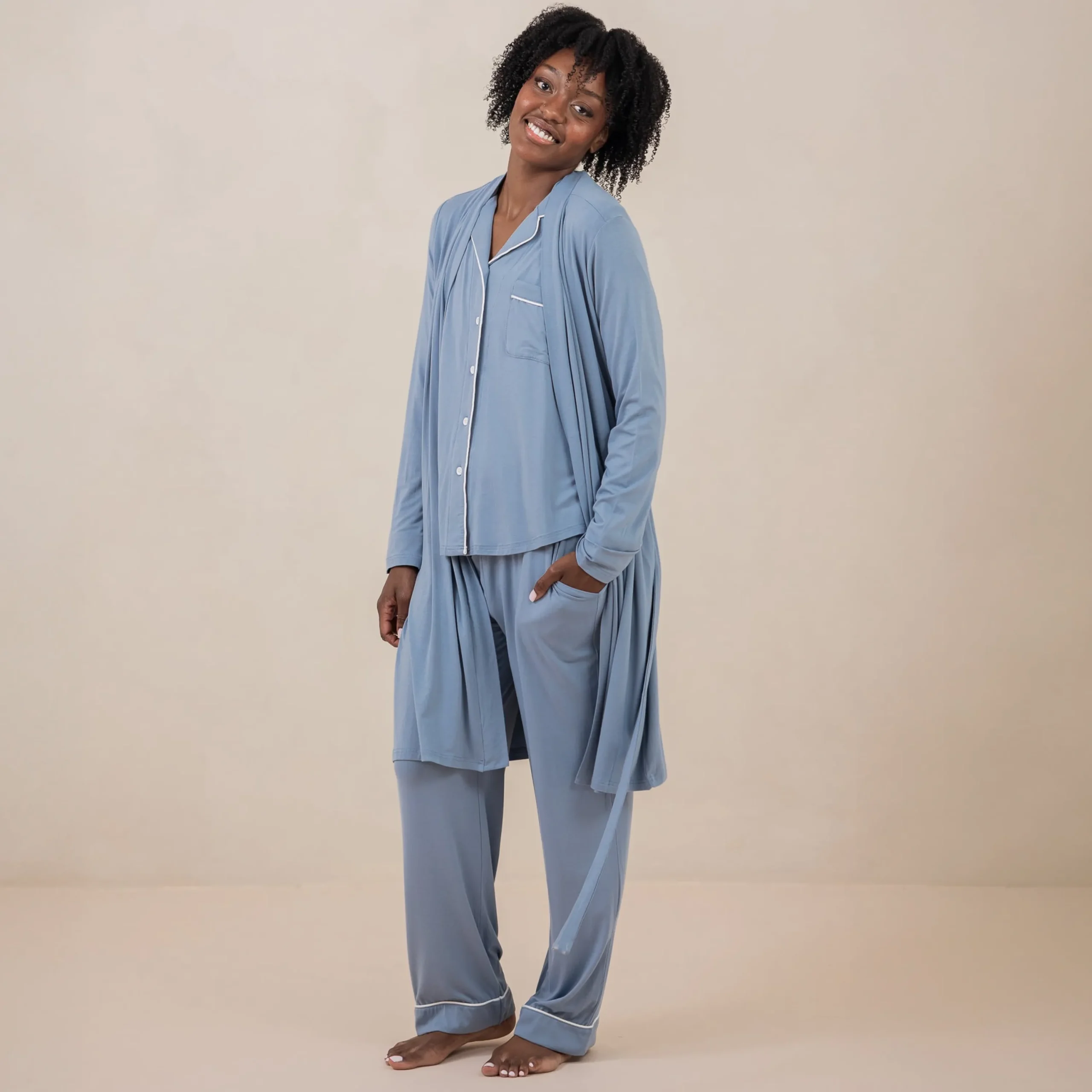 Kyte Baby Women's Lounge Robe in Slate Best