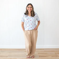 Kyte Baby Women's Relaxed Fit V-Neck in Harbor Discount