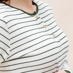 Kyte Baby Women’s Ribbed Henley Set in Fir Stripe Sale