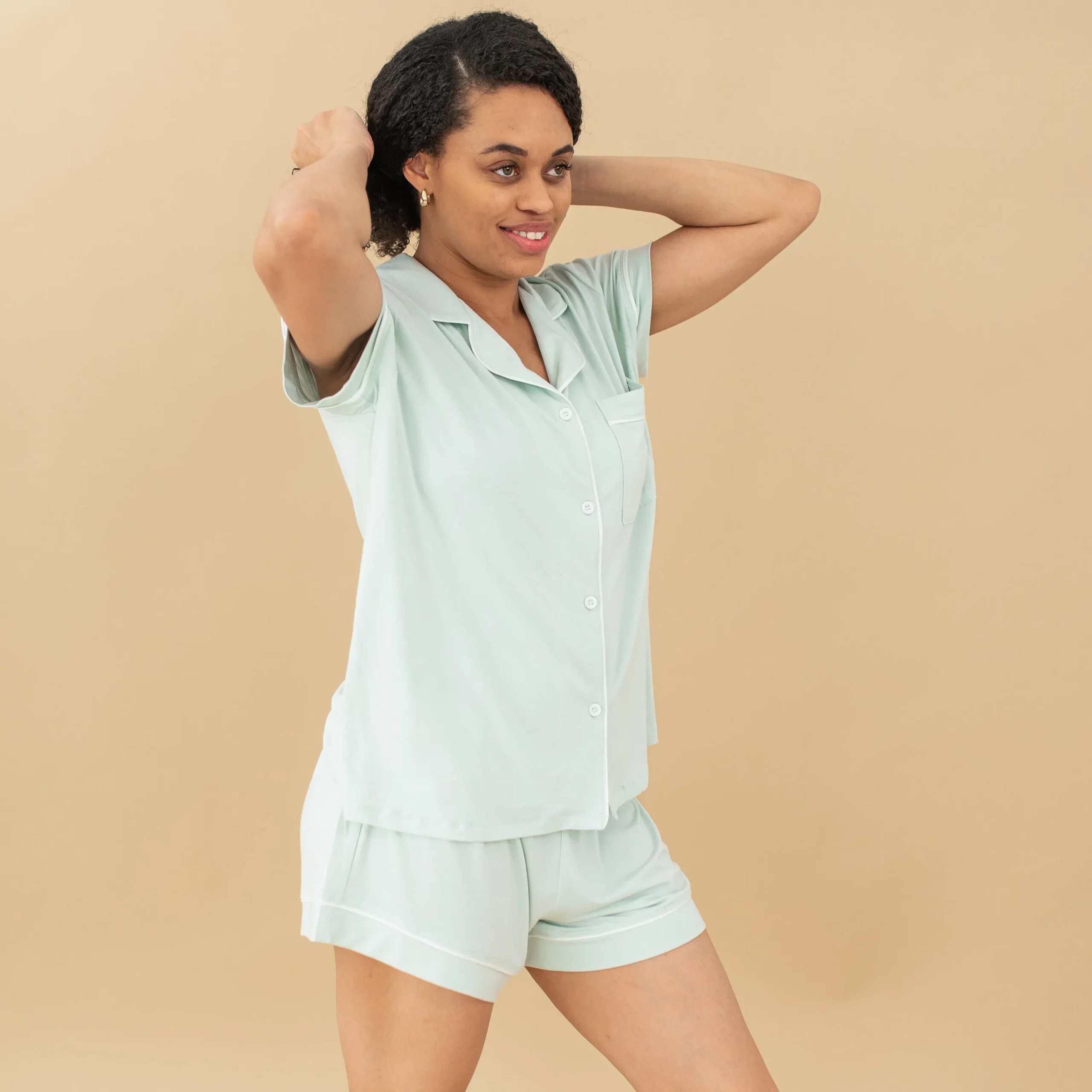 Kyte Baby Women's Short Sleeve Pajama Set in Dew Discount
