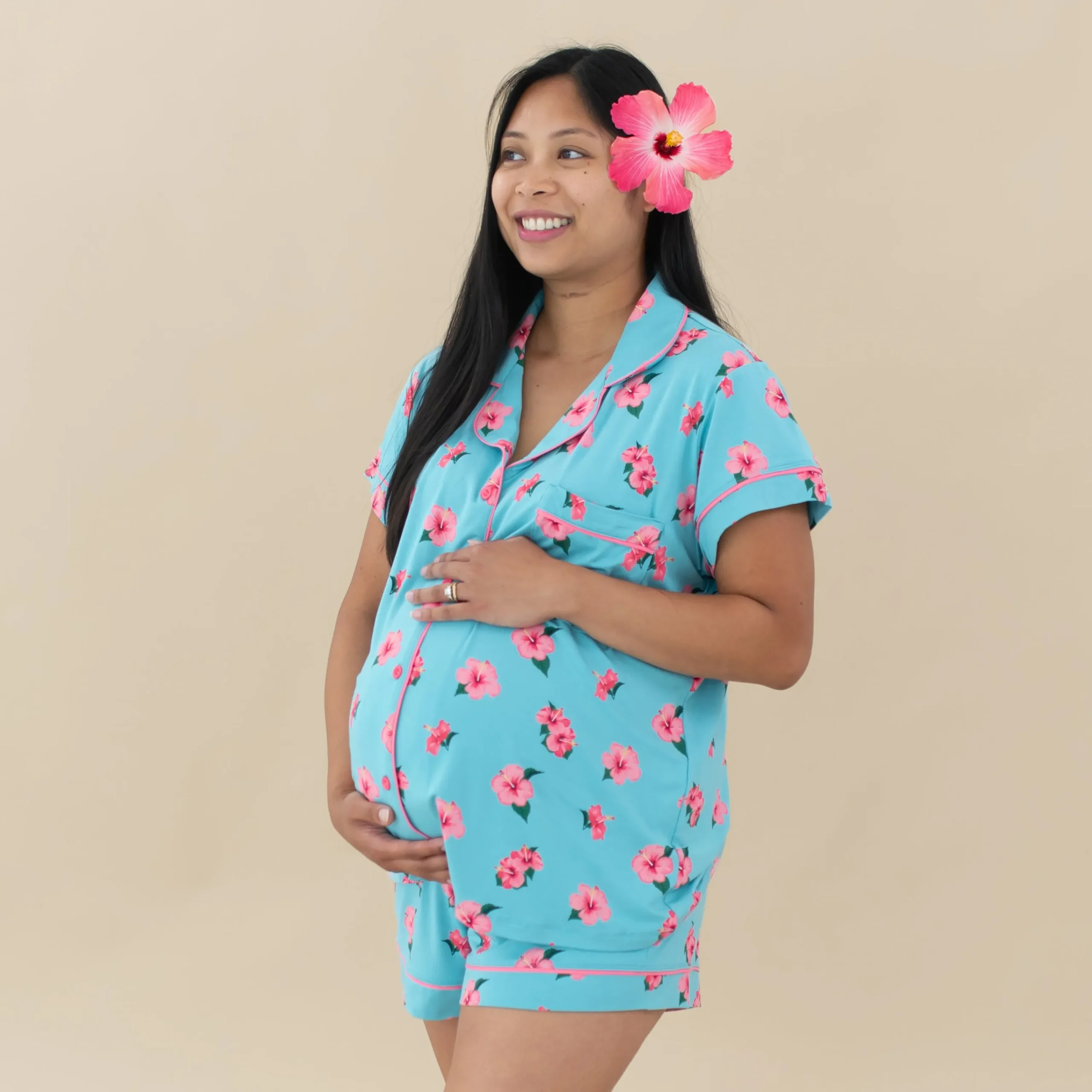 Kyte Baby Women’s Short Sleeve Pajama Set in Hibiscus Outlet