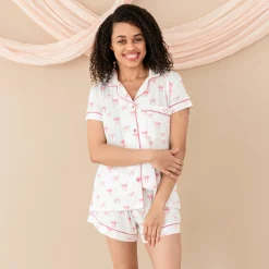 Kyte Baby Women’s Short Sleeve Pajama Set in Bow Sale
