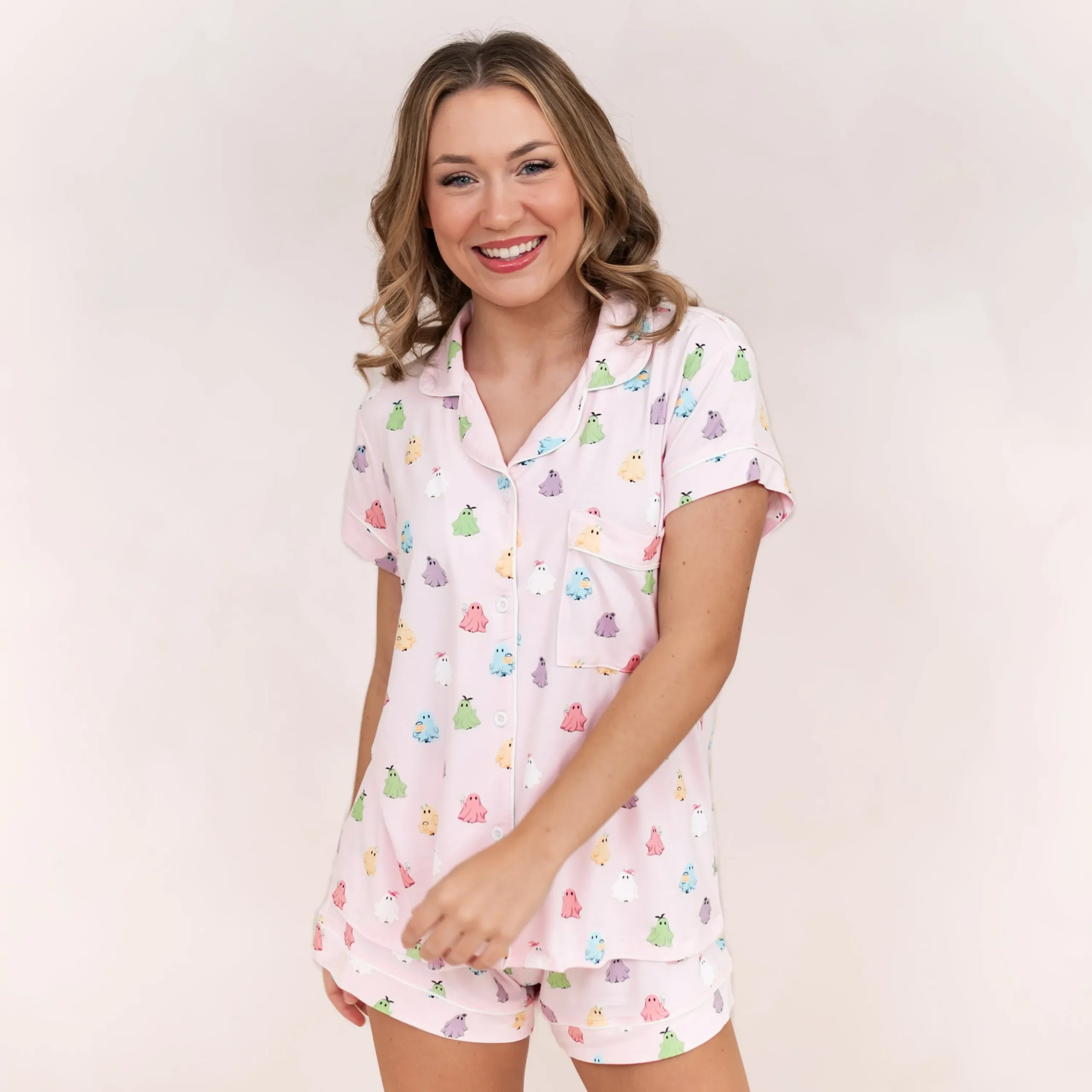 Kyte Baby Women's Short Sleeve Pajama Set in Pastel Ghost Sale