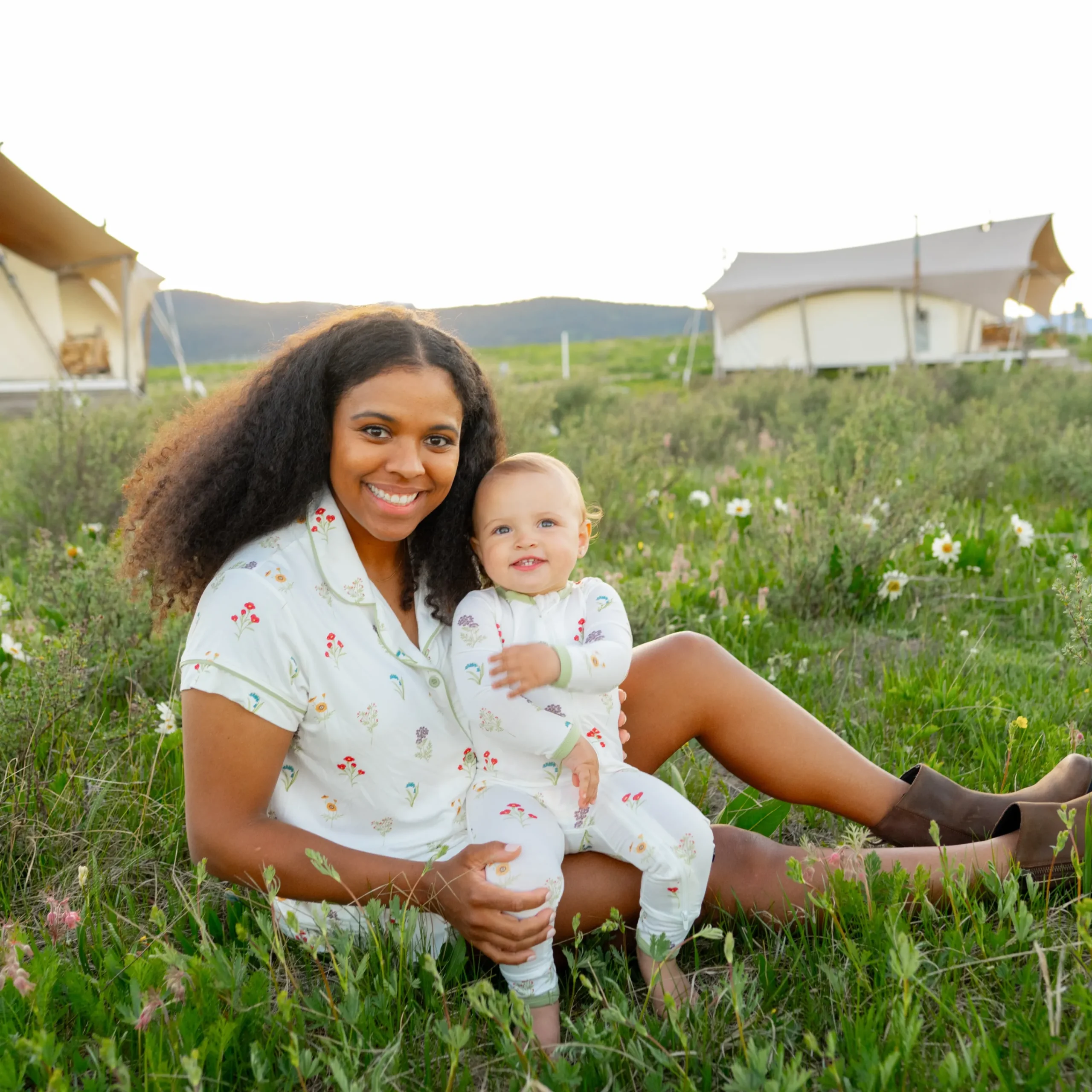Kyte Baby Women’s Short Sleeve Pajama Set in Wildflower Clearance