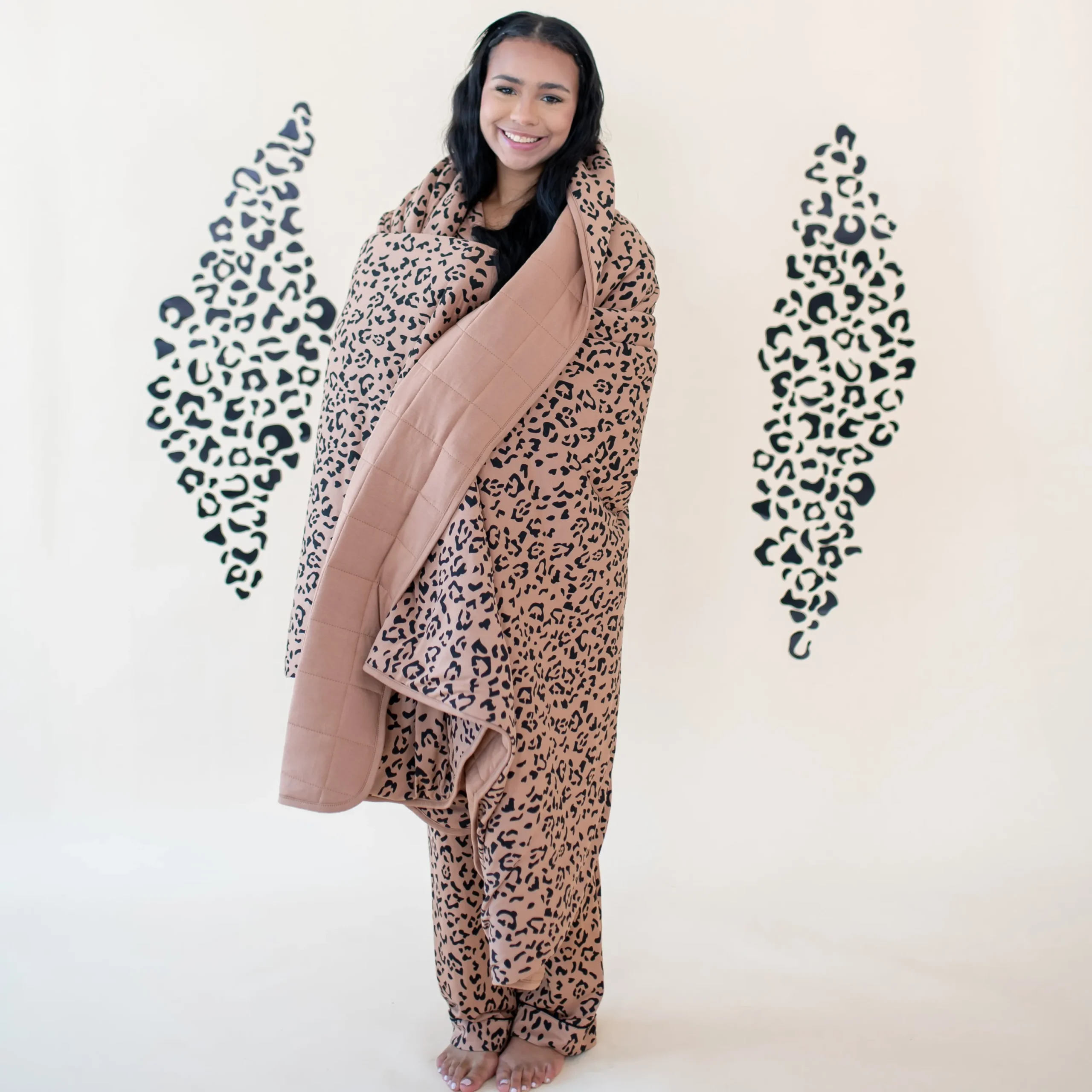 Kyte Baby Youth Blanket in 2.5 Latte Leopard Hot