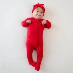 Kyte Baby Zippered Footie in Cardinal Hot