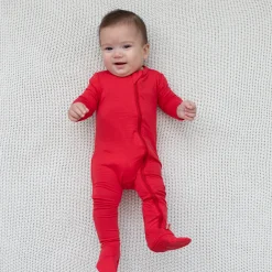 Kyte Baby Zippered Footie in Cardinal Hot
