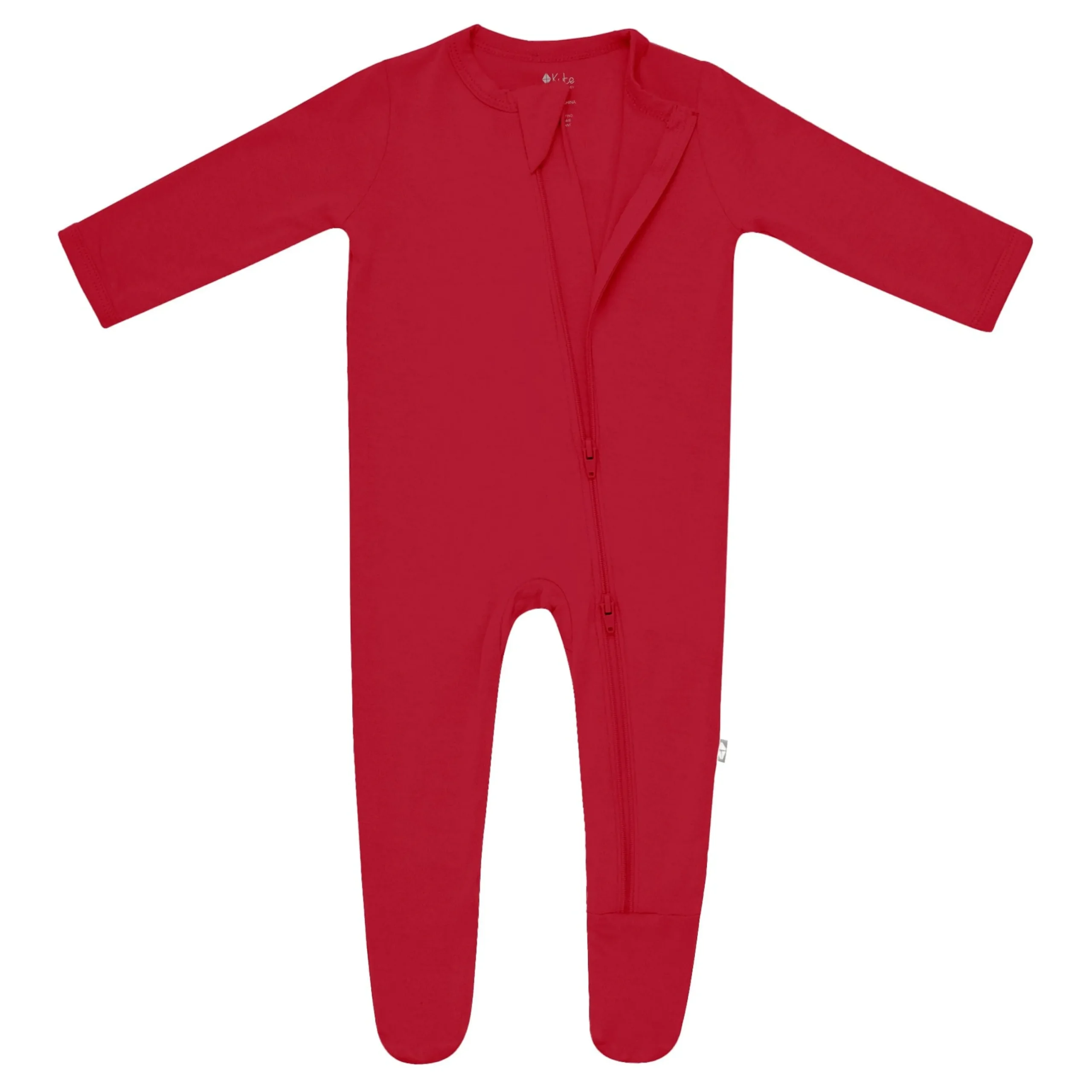 Kyte Baby Zippered Footie in Cardinal Hot