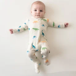 Kyte Baby Zippered Footie in Ecru Roar New