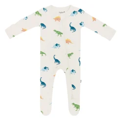 Kyte Baby Zippered Footie in Ecru Roar New