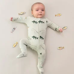 Kyte Baby Zippered Footie in Fishing Hot