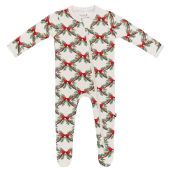 Kyte Baby Zippered Footie in Holiday Bow Outlet