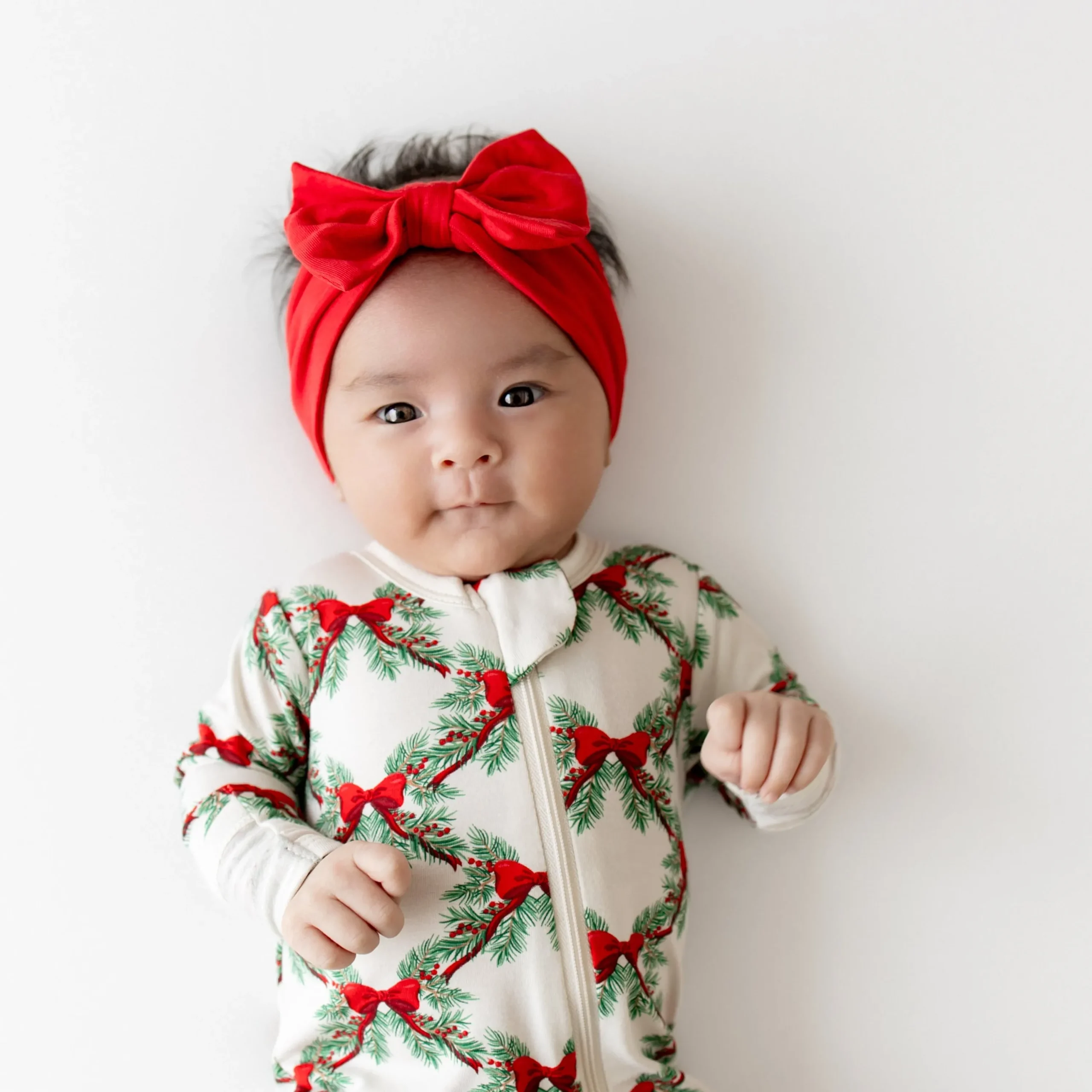 Kyte Baby Zippered Footie in Holiday Bow Outlet