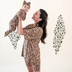Kyte Baby Zippered Footie in Latte Leopard