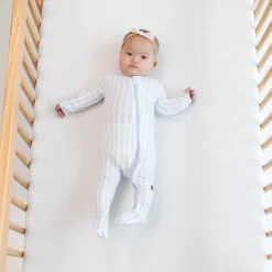 Kyte Baby Zippered Footie in Small Mist Stripe New