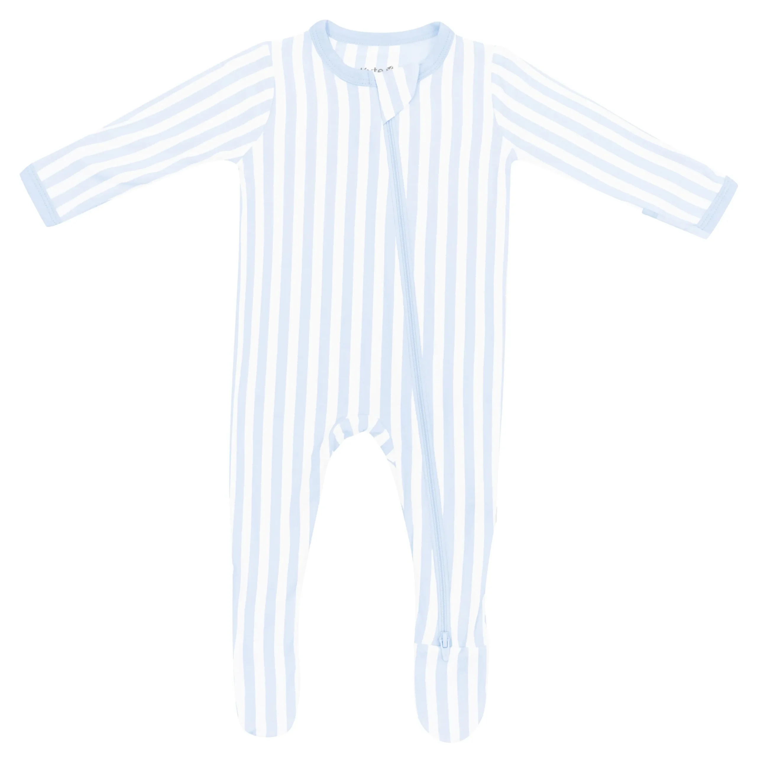 Kyte Baby Zippered Footie in Small Mist Stripe New