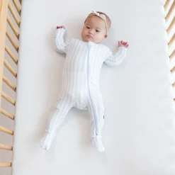 Kyte Baby Zippered Footie in Small Mist Stripe New