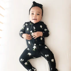 Kyte Baby Zippered Footie in Small Midnight Magnolia Outlet