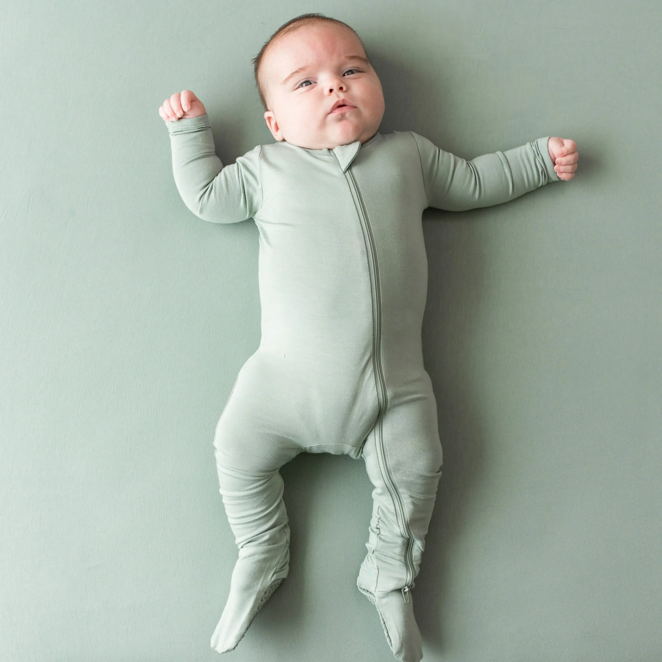 Kyte Baby Zippered Footie in Thyme Outlet