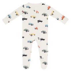 Kyte Baby Zippered Footie in Vintage Truck Hot